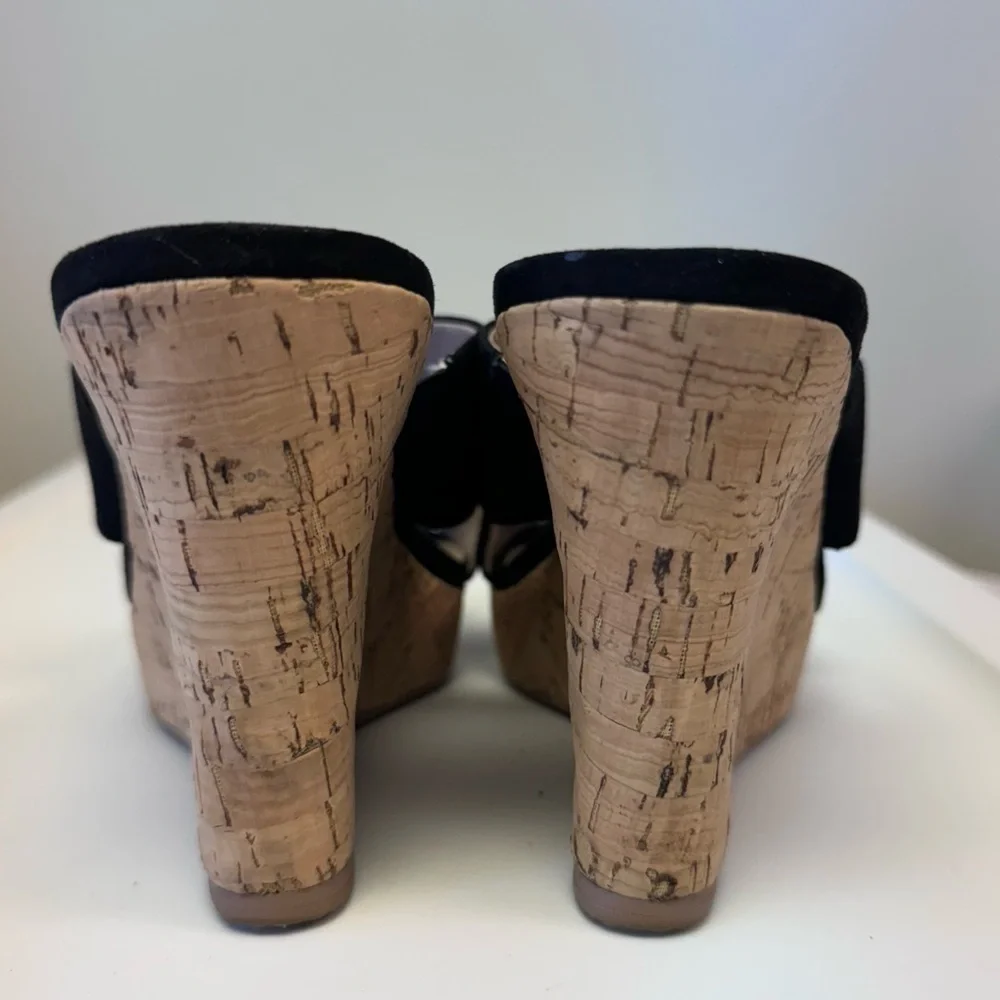 Charles by Charles David Latrice Microsuede Wedge Sandals In Black - Picture 5 of 8